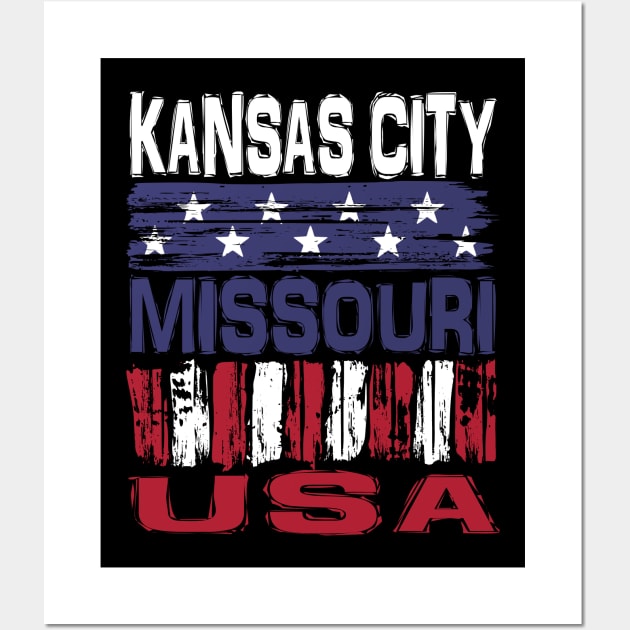 Kansas City Missouri USA T-Shirt Wall Art by Nerd_art